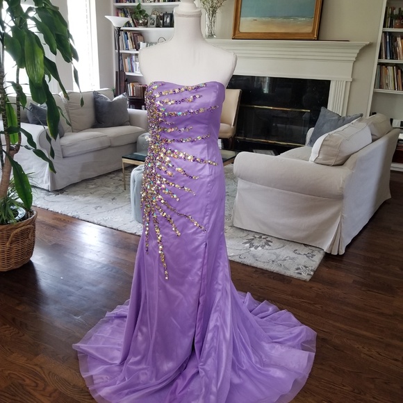 NEW Lavander Beaded Formal Prom Karishma Gown Sz 8 - Picture 8 of 8